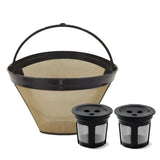Coffee Machine Filter Standard Model Golden 304 Stainless Steel Outlet Funnel - Front View
