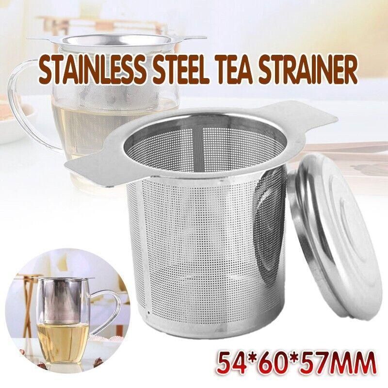 Tea Infuser With Lid Mesh Stainless Steel Metal Cup Strainer Loose Leaf Filter