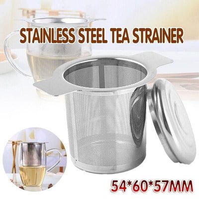 Tea Infuser With Lid Mesh Stainless Steel Metal Cup Strainer Loose Leaf Filter