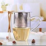 Tea Infuser With Lid Mesh Stainless Steel Metal Cup Strainer Loose Leaf Filter - Rear View