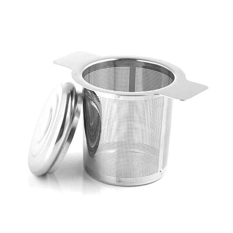 Tea Infuser With Lid Mesh Stainless Steel Metal Cup Strainer Loose Leaf Filter