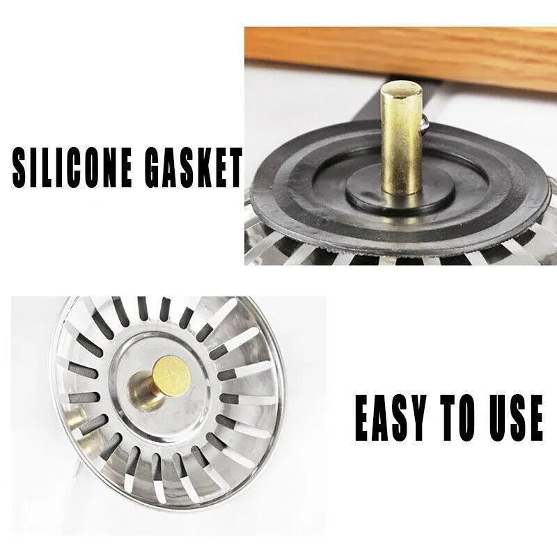 1/2/4X Stainless Steel Kitchen Sink Strainer Drain Stopper - 1PCS