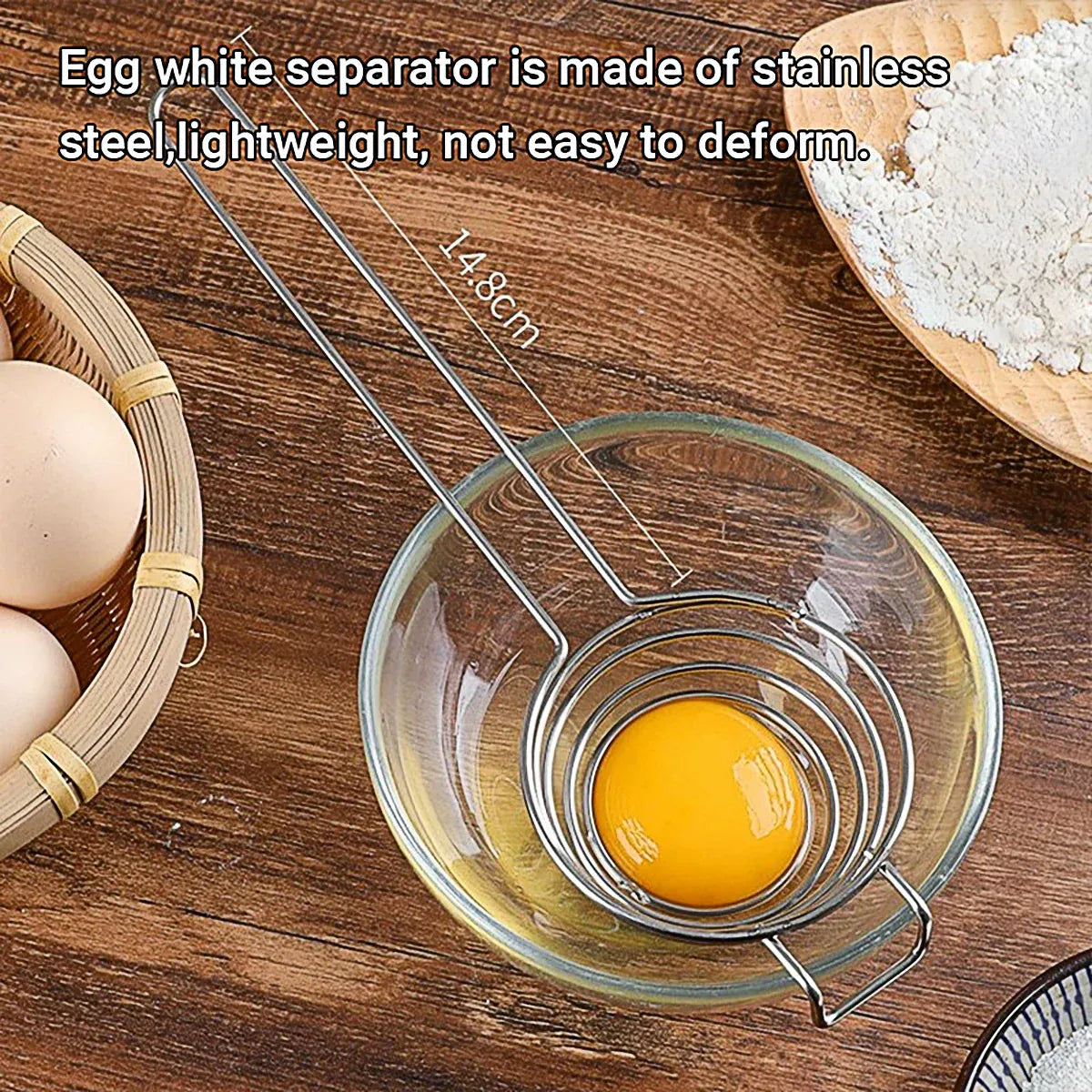 Egg Yolk for Making Cake Stainless Steel Hand Held Separator Divider Kitchen