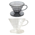 Household Hand Drip Coffee Filter Cup Reusable Plastic Cone Shaped HeatResistant - Transparent