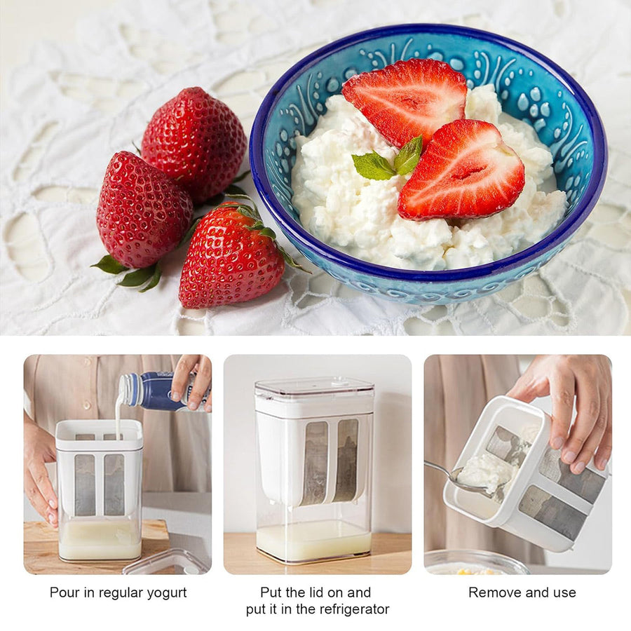 Yoghurt Strainer Filter 1100ml Plastic Container for Draining Yogurt Cheese