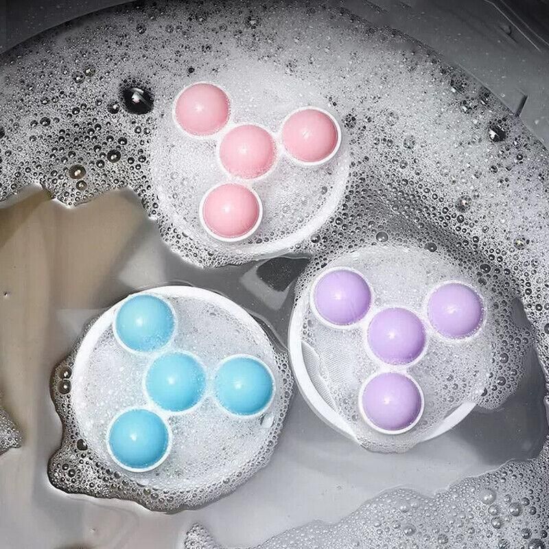 2 Pcs Reusable Hair Lint Catcher Removal Net Bag Wash Machine Float Filter - Blue