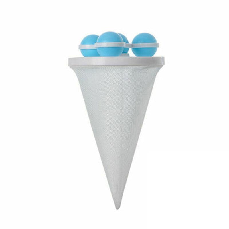 2 Pcs Reusable Hair Lint Catcher Removal Net Bag Wash Machine Float Filter - Purple