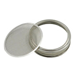 Metal Mesh Screen Sprouting Strainer Lid Filter Cover For Wide Mouth Mason Jar - 1SET - Front View