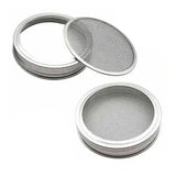 Metal Mesh Screen Sprouting Strainer Lid Filter Cover For Wide Mouth Mason Jar - 1SET - Close-Up Angle