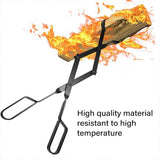 Folding Fireplace Tongs Grip Fire Pit Pliers Outdoor Indoor Fire Tools Durable - 45-Degree Angle