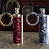 Fire Starter Lighter Waterproof Flint Match Metal Keychain Camping Survival Bda - Gold - Side View