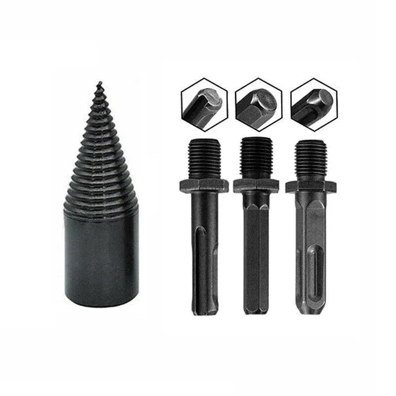 32-42mm High Speed Twist Firewood Drill Bit Wood Splitting Splitter Cone Driver - 32MM