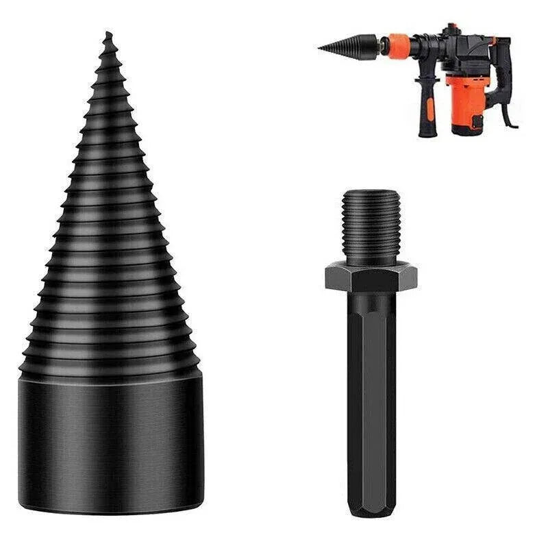 32-42mm High Speed Twist Firewood Drill Bit Wood Splitting Splitter Cone Driver - 38MM