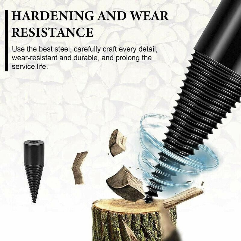 32-42mm High Speed Twist Firewood Drill Bit Wood Splitting Splitter Cone Driver - 38MM