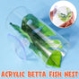 Acrylic Betta Fish Nest Leaf Shrimp Hide Pipe Aquarium Rest Breeding Tank Decor
