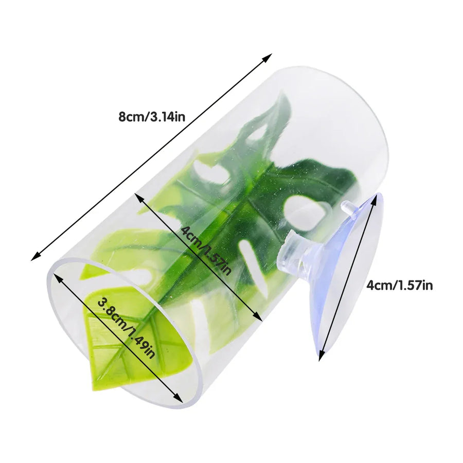 Acrylic Betta Fish Nest Leaf Shrimp Hide Pipe Aquarium Rest Breeding Tank Decor