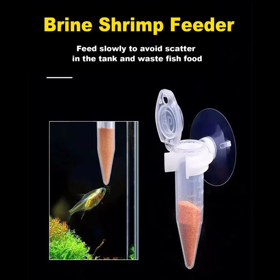 Automatic Fish Feeder Brine Shrimp Feeder Tank Wall-Mounted Easy Clean Durable