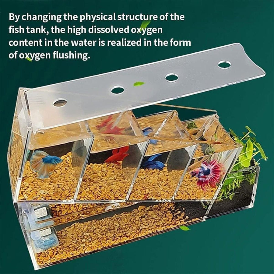 Acrylic Desktop Ecological FishTank Multi-Grid Isolation Self-circulating Water