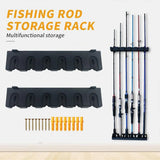 Wall Mounted Fishing Rod Holder Display Rack Sturdy Fishing Rod Storage Stand - Top-Down View