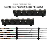 Wall Mounted Fishing Rod Holder Display Rack Sturdy Fishing Rod Storage Stand - Rear View