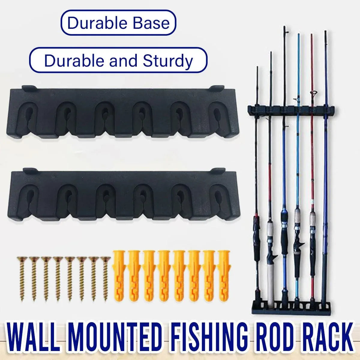 Wall Mounted Fishing Rod Holder Display Rack Sturdy Fishing Rod Storage Stand