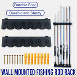 Wall Mounted Fishing Rod Holder Display Rack Sturdy Fishing Rod Storage Stand - Extra Image