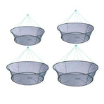 Open Folding Fishing Net Round Fishnet Portable Fish Pocket for Outdoor Angling - 80cm