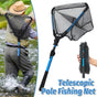 Folding Fishing Net Telescopic Aluminum Alloy Scoop Net Handheld Triangle Mesh