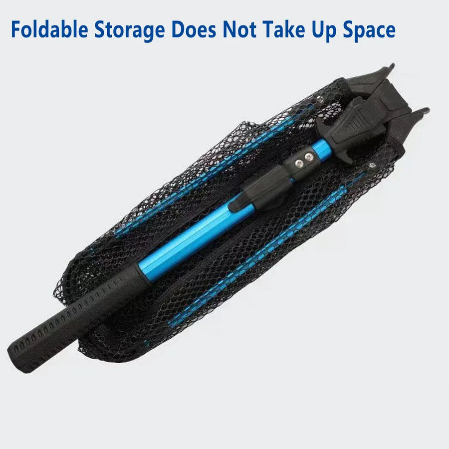 Folding Fishing Net Telescopic Aluminum Alloy Scoop Net Handheld Triangle Mesh