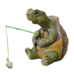 1-Piece Fishing Turtle Garden Ornament