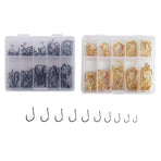 Fishing Hooks Octopus Style 100pcs Chemically Sharpened Assorted Sizes 3-12 - Gold