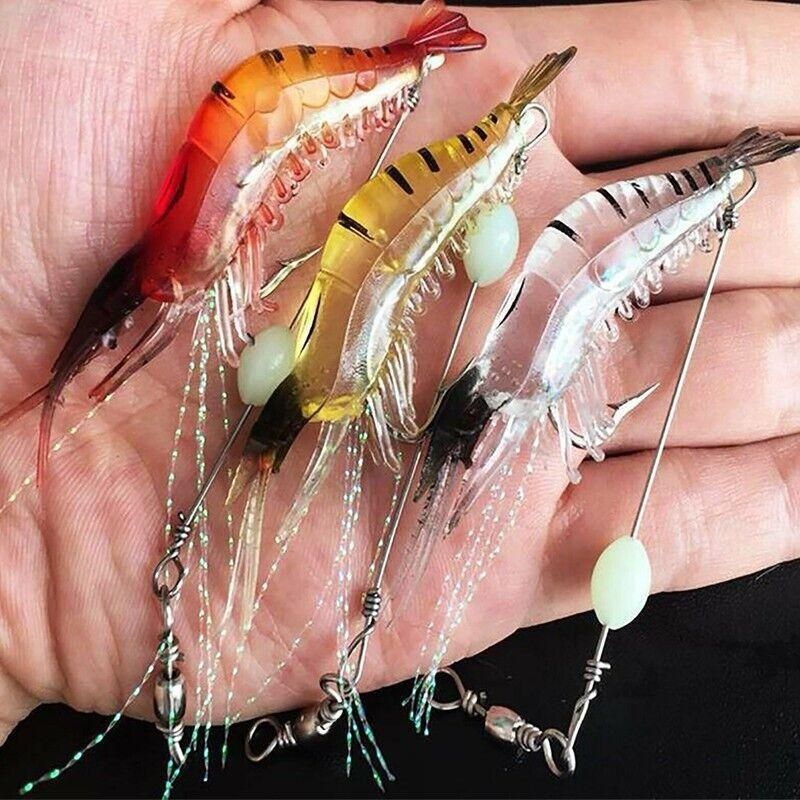 6pcs Soft Plastic Shrimp Fishing Lures with Hooks for Bream Flathead Cod Bass