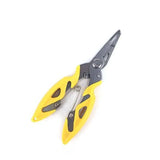 Multi Function Fishing Pliers Line Cutter Split Ring Tool with Grip Scissors Design - Yellow