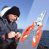 Multi Function Fishing Pliers Line Cutter Split Ring Tool with Grip Scissors Design - Yellow