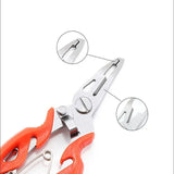 Multi Function Fishing Pliers Line Cutter Split Ring Tool with Grip Scissors Design - Yellow - Low Angle