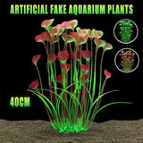 Aquarium 40cm Artificial Water Plants Fish Tank Plant Grass Decor - Front View