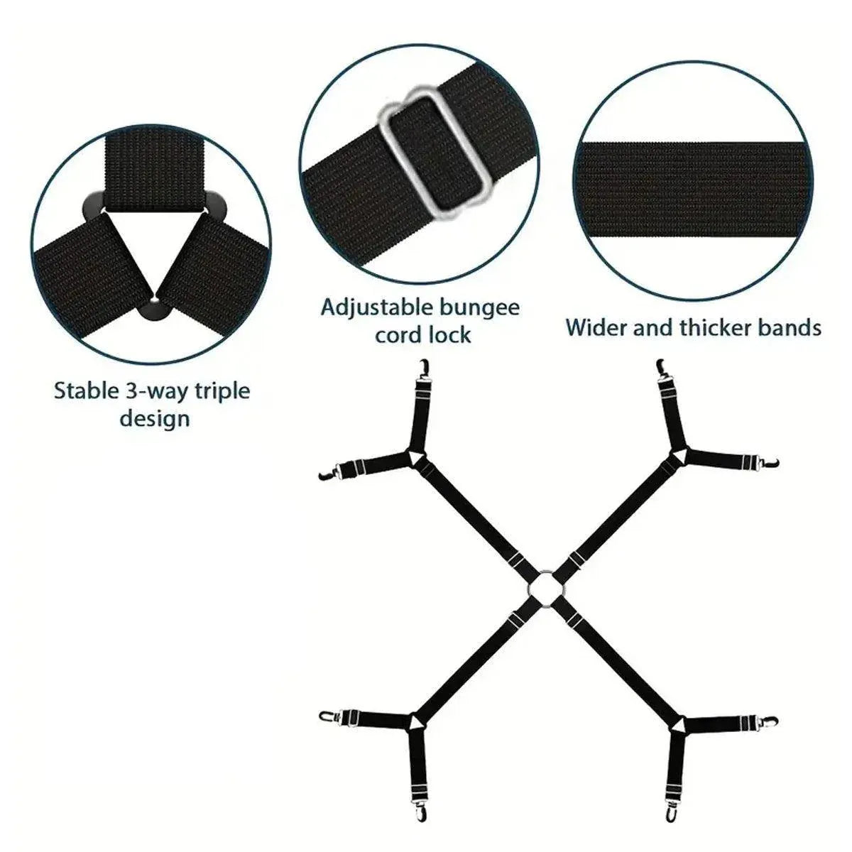 Adjustable Comforter Sheet Buckle Fixer Non-Slip Elastic Clip for Bedding Secure