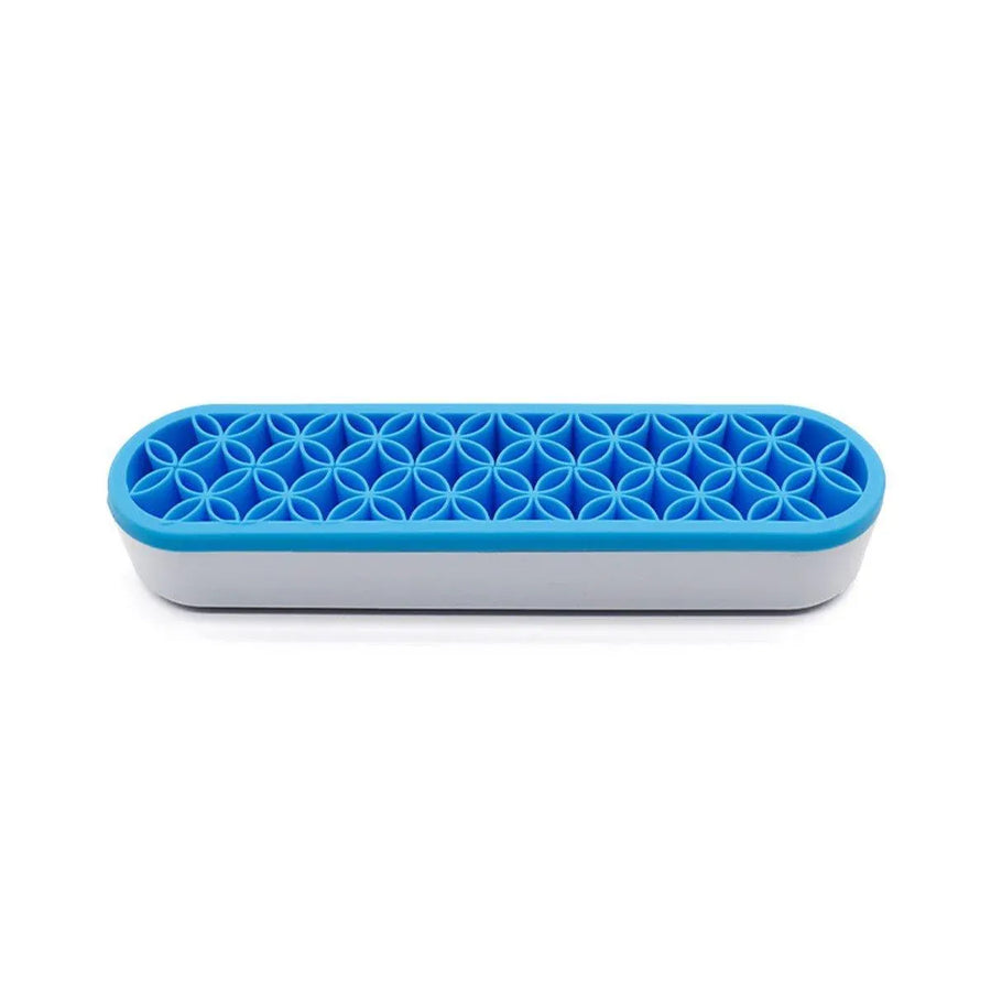 Silicone Makeup Organizer Cosmetic Storage Box Lipstick Brush Holder Desktop Box - Blue