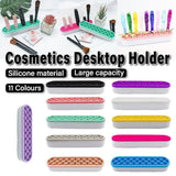 Silicone Makeup Organizer Cosmetic Storage Box Lipstick Brush Holder Desktop Box - Flesh Pink - Front View