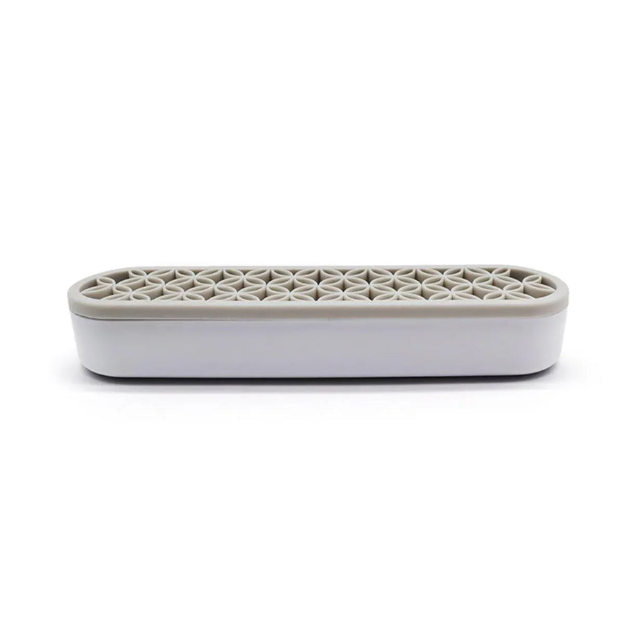 Silicone Makeup Organizer Cosmetic Storage Box Lipstick Brush Holder Desktop Box - Light Grey
