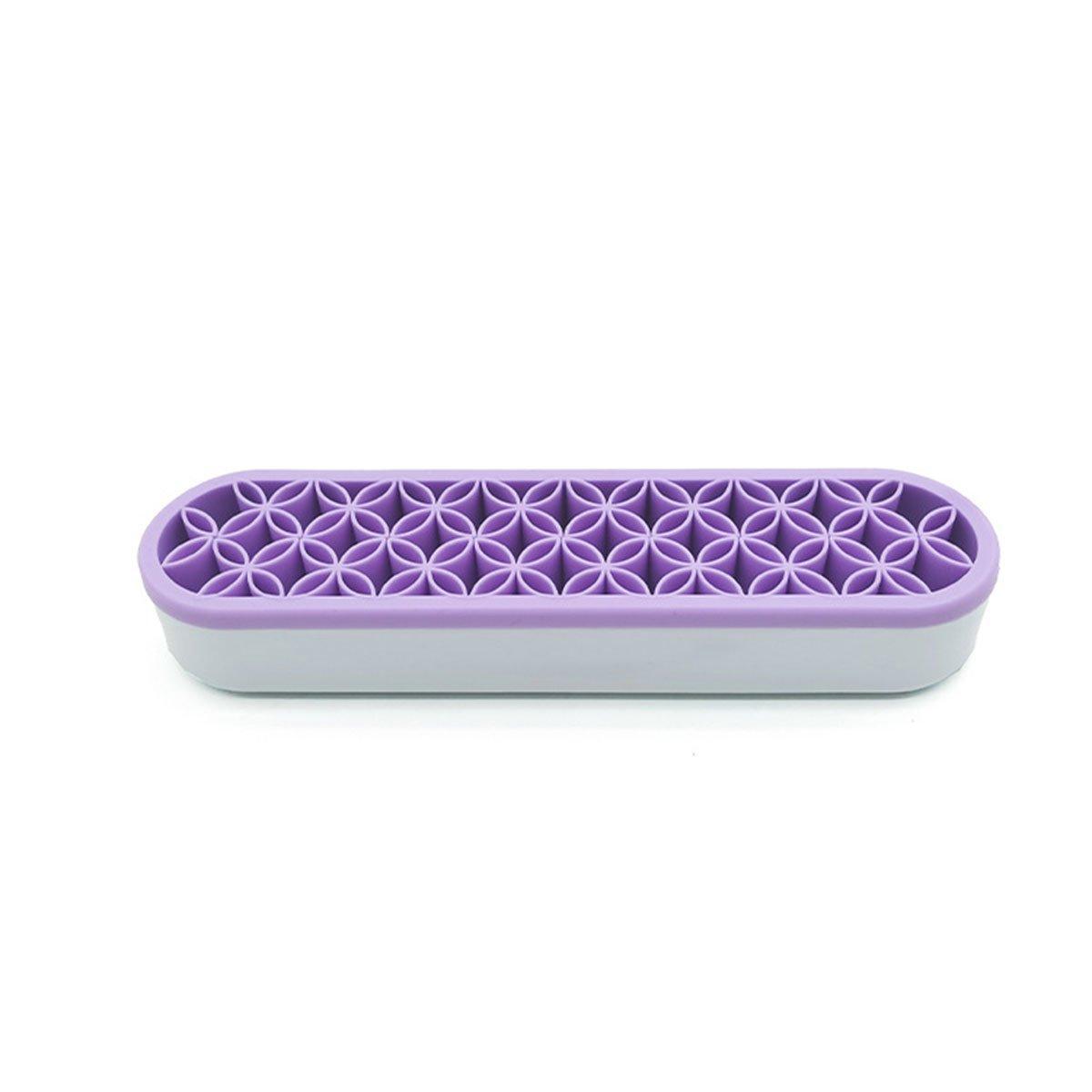 Silicone Makeup Organizer Cosmetic Storage Box Lipstick Brush Holder Desktop Box - Light Grey