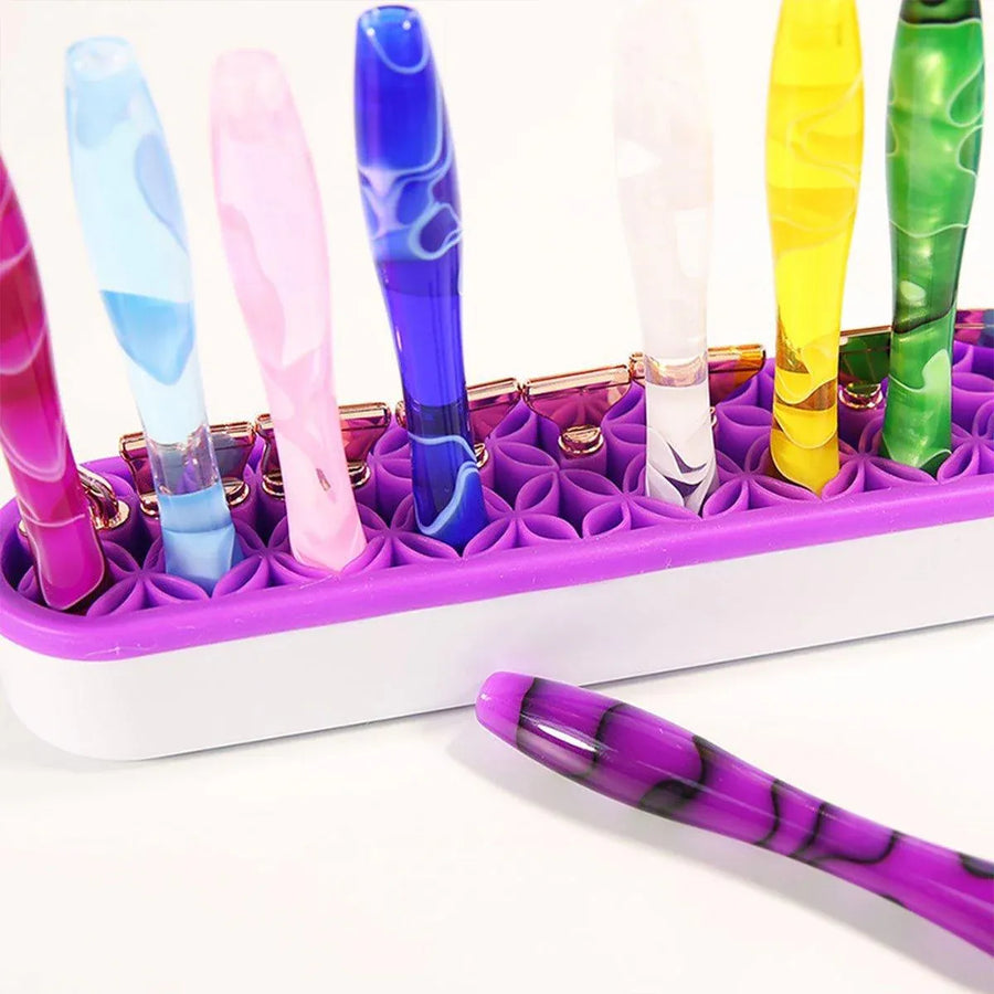 Silicone Makeup Organizer Cosmetic Storage Box Lipstick Brush Holder Desktop Box - Light Purple