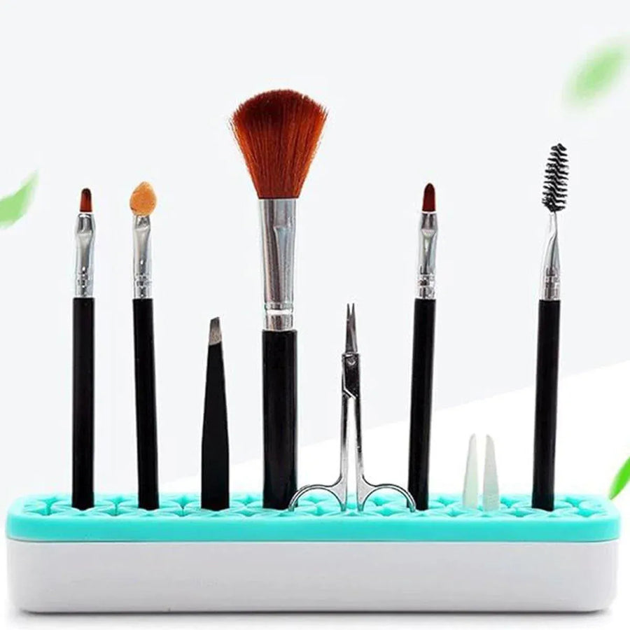 Silicone Makeup Organizer Cosmetic Storage Box Lipstick Brush Holder Desktop Box - Light Purple
