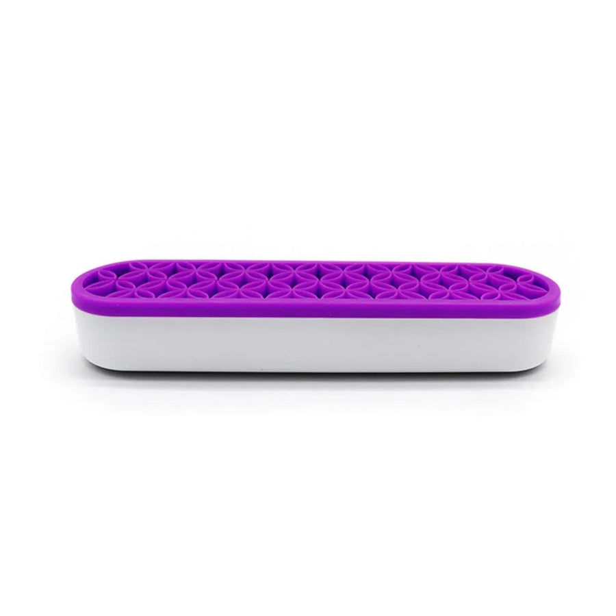 Silicone Makeup Organizer Cosmetic Storage Box Lipstick Brush Holder Desktop Box - Purple
