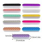 Silicone Makeup Organizer Cosmetic Storage Box Lipstick Brush Holder Desktop Box - Purple