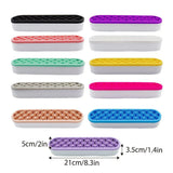 Silicone Makeup Organizer Cosmetic Storage Box Lipstick Brush Holder Desktop Box - Purple - Top-Down View