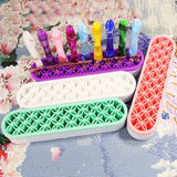 Silicone Makeup Organizer Cosmetic Storage Box Lipstick Brush Holder Desktop Box - Purple - Top-Down View