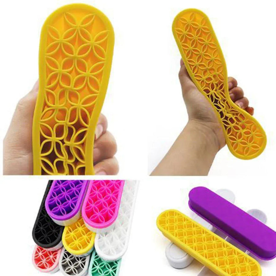 Silicone Makeup Organizer Cosmetic Storage Box Lipstick Brush Holder Desktop Box - Yellow