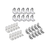 10pcs 90-degree L Type Angle Brackets Right Angle Fixed Support Furniture Connector - 20*20*16mm - Front View