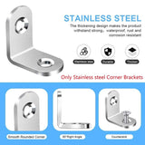 10pcs 90-degree L Type Angle Brackets Right Angle Fixed Support Furniture Connector - 20*20*16mm - 45-Degree Angle